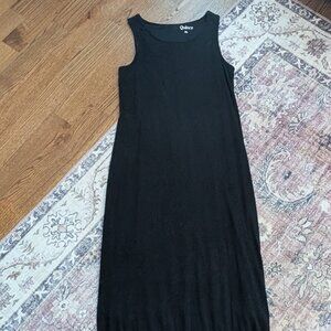 Quince Tencel Rib Knit Sleeveless Dress EUC XL Black
